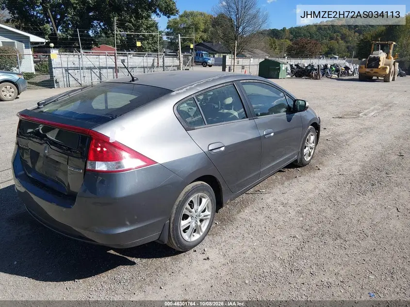 2010 HONDA INSIGHT VIN JHMZE2H72AS034113 — фото 4