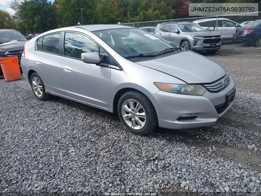 HONDA INSIGHT 2010, VIN JHMZE2H76AS030792