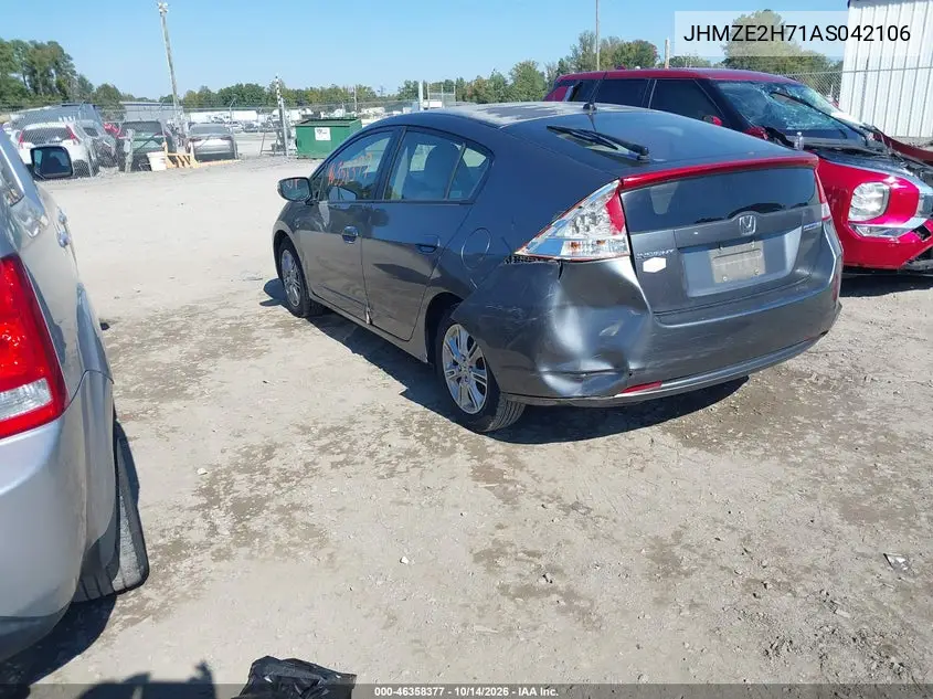 2010 HONDA INSIGHT VIN JHMZE2H71AS042106 — фото 3