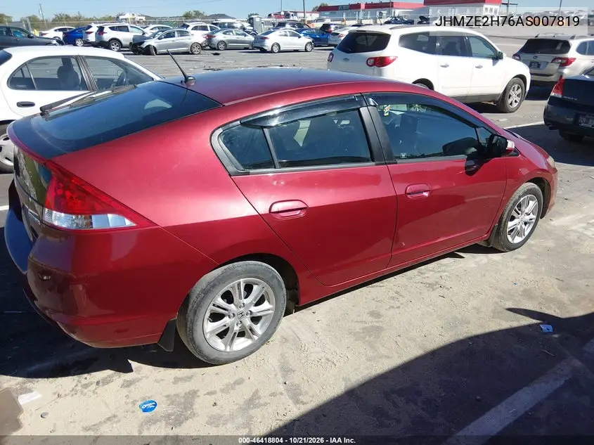 2010 HONDA INSIGHT VIN JHMZE2H76AS007819 — фото 4