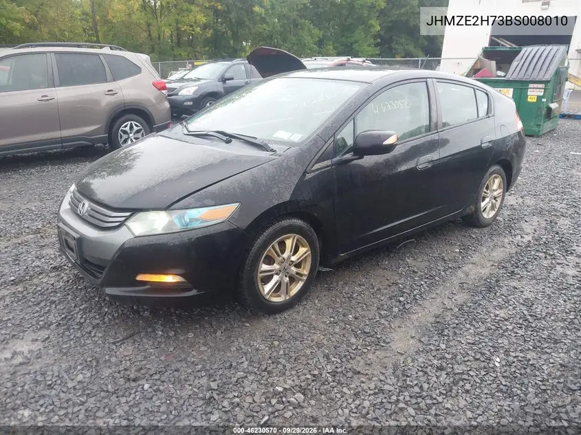 2011 HONDA INSIGHT VIN JHMZE2H73BS008010 — фото 2
