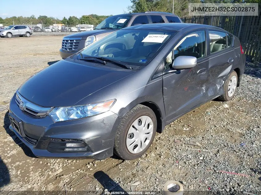 2012 HONDA INSIGHT VIN JHMZE2H32CS002875 — фото 2