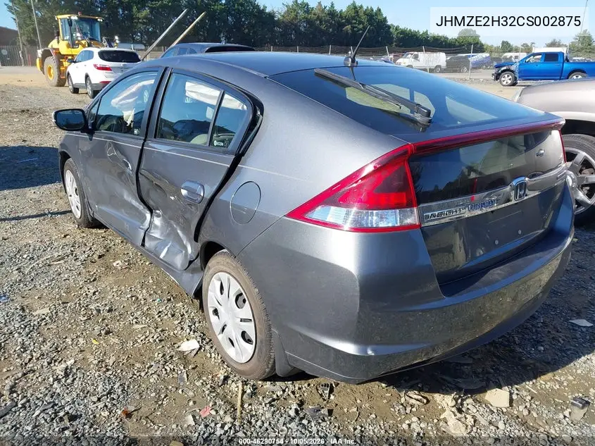 2012 HONDA INSIGHT VIN JHMZE2H32CS002875 — фото 3