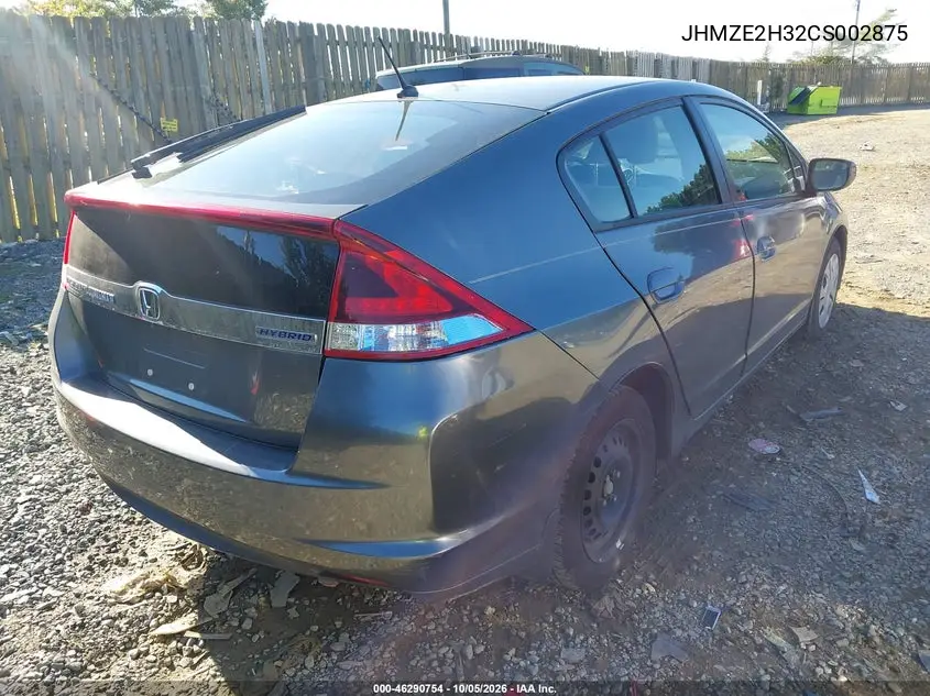 2012 HONDA INSIGHT VIN JHMZE2H32CS002875 — фото 4