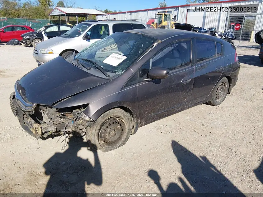2012 HONDA INSIGHT VIN JHMZE2H52CS005213 — фото 2