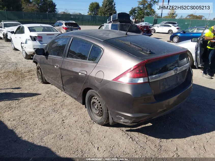 2012 HONDA INSIGHT VIN JHMZE2H52CS005213 — фото 3