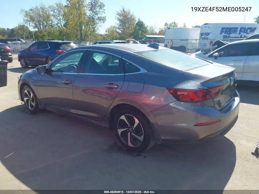 2021 HONDA INSIGHT VIN 19XZE4F52ME005247 — фото 3