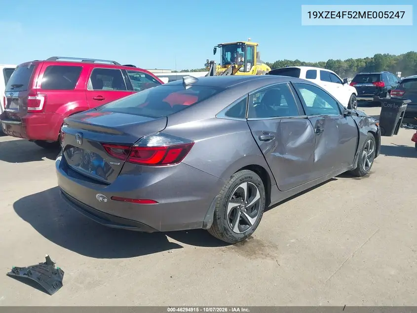 2021 HONDA INSIGHT VIN 19XZE4F52ME005247 — фото 4