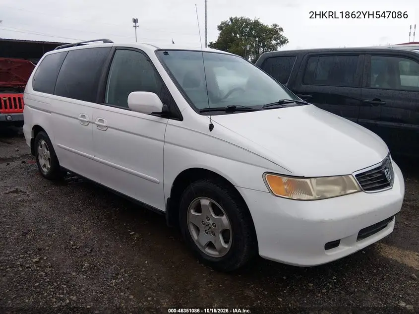 HONDA ODYSSEY 2000, VIN 2HKRL1862YH547086