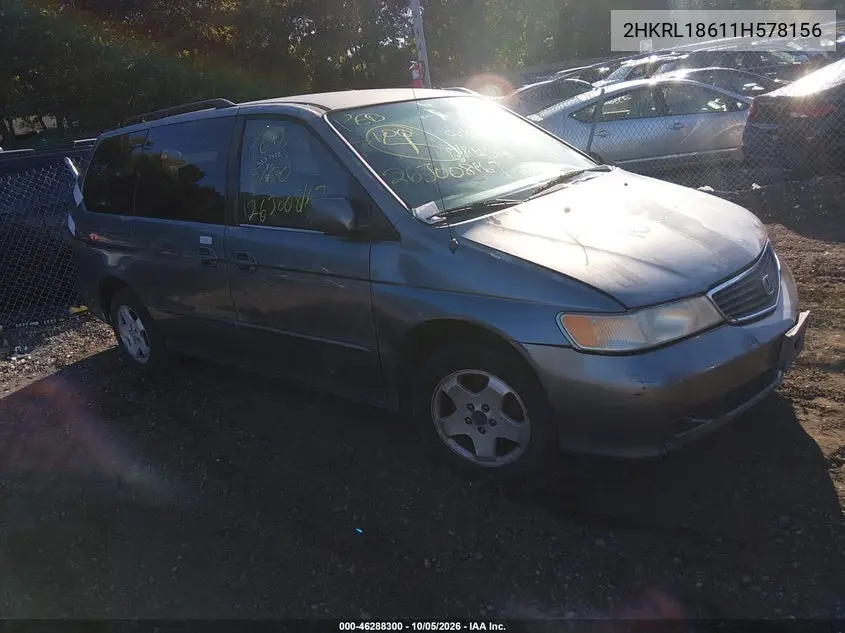 HONDA ODYSSEY 2001, VIN 2HKRL18611H578156