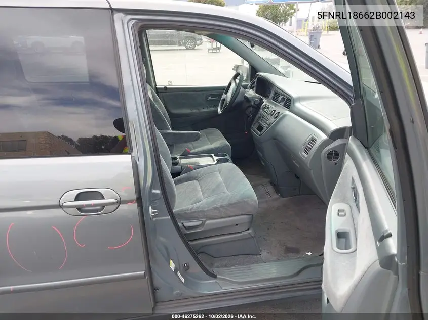 2002 HONDA ODYSSEY VIN 5FNRL18662B002143 — фото 5