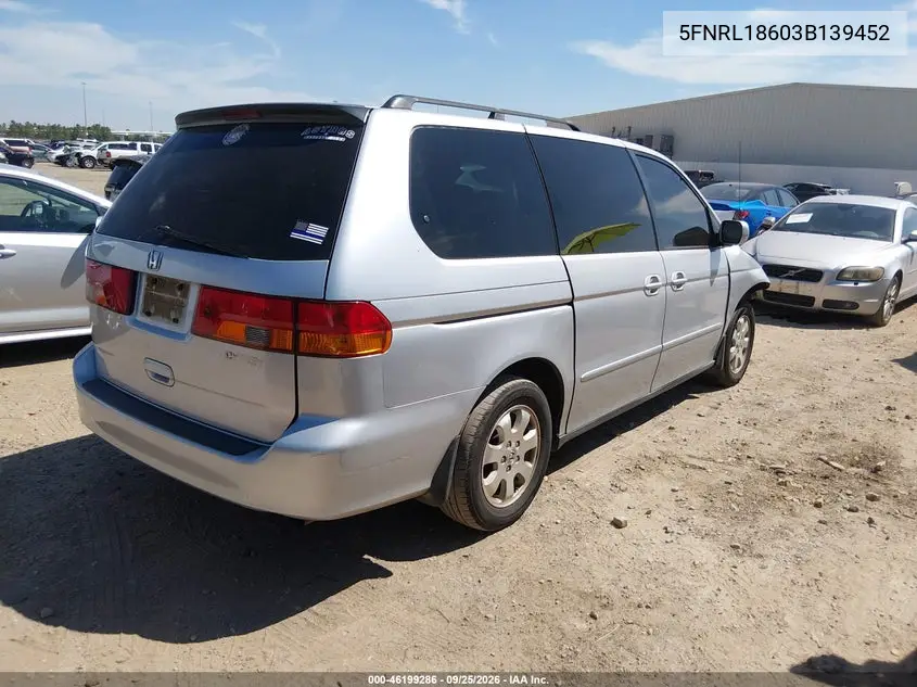 2003 HONDA ODYSSEY VIN 5FNRL18603B139452 — фото 4