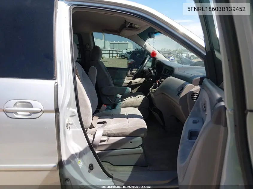 2003 HONDA ODYSSEY VIN 5FNRL18603B139452 — фото 5