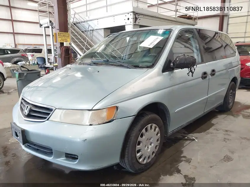 2003 HONDA ODYSSEY VIN 5FNRL18583B110837 — фото 2