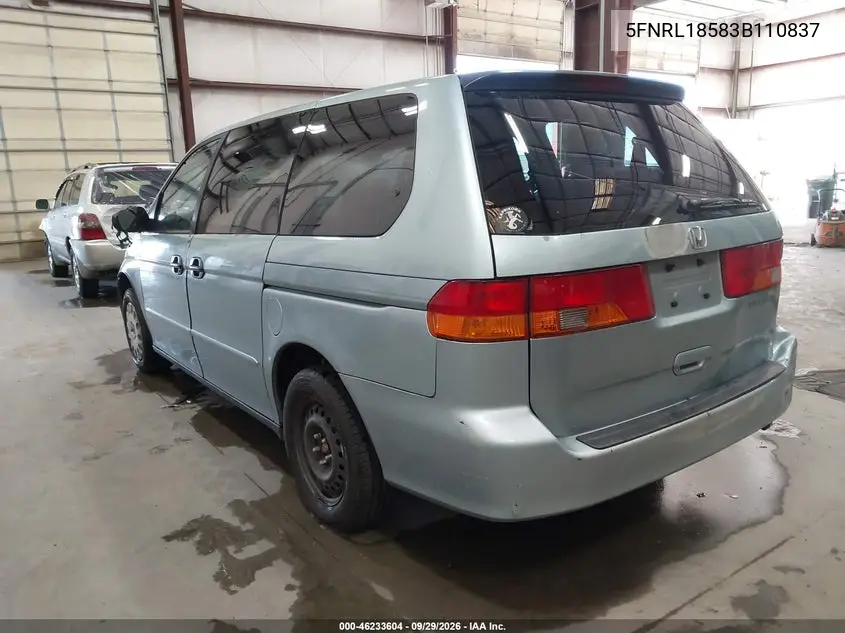 2003 HONDA ODYSSEY VIN 5FNRL18583B110837 — фото 3