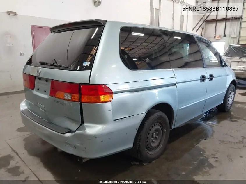 2003 HONDA ODYSSEY VIN 5FNRL18583B110837 — фото 4