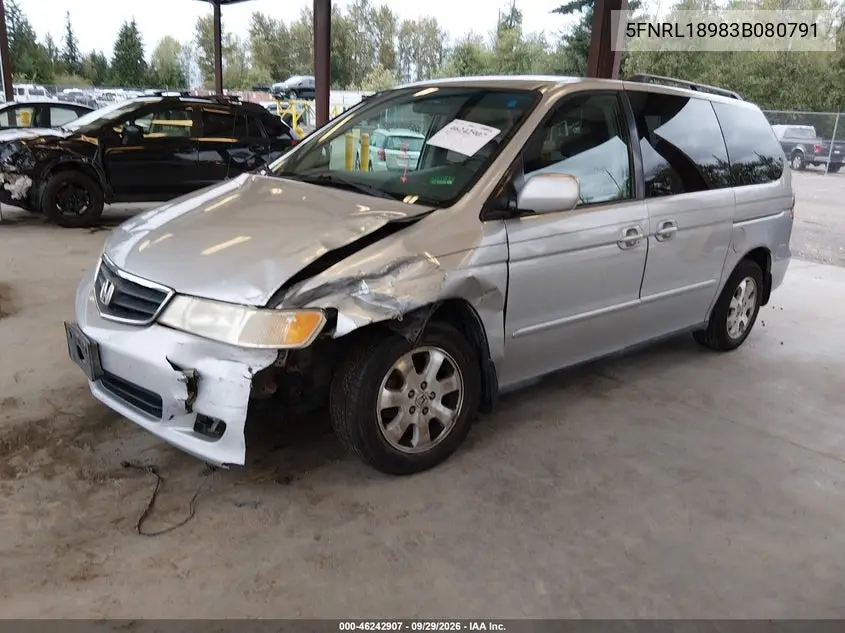 2003 HONDA ODYSSEY VIN 5FNRL18983B080791 — фото 2