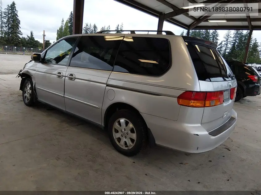 2003 HONDA ODYSSEY VIN 5FNRL18983B080791 — фото 3