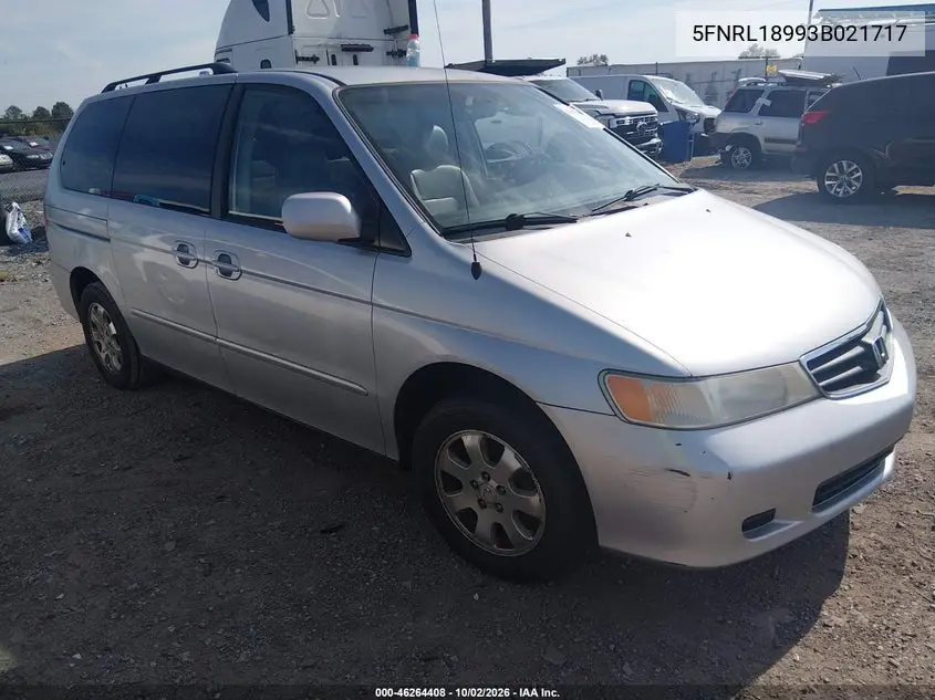 HONDA ODYSSEY 2003, VIN 5FNRL18993B021717