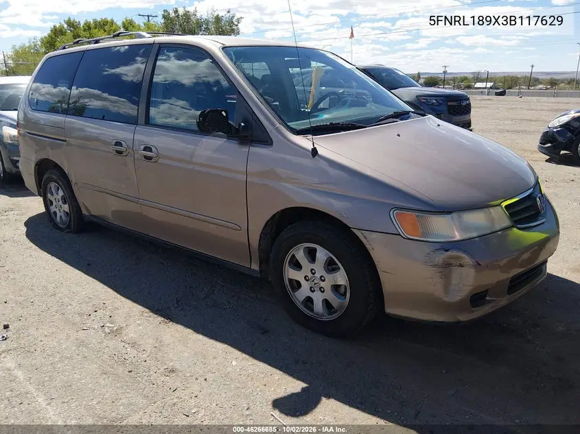 HONDA ODYSSEY 2003, VIN 5FNRL189X3B117629