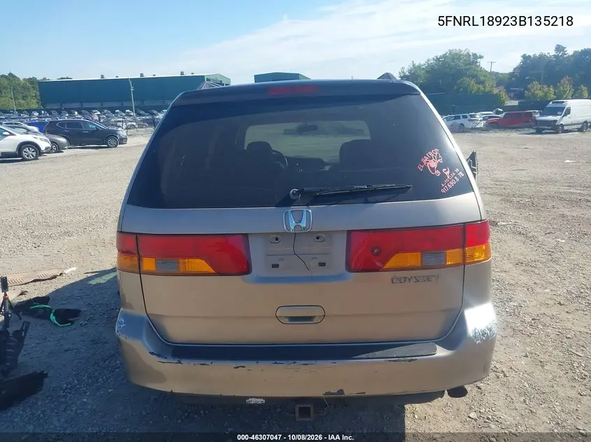 2003 HONDA ODYSSEY VIN 5FNRL18923B135218 — фото 16