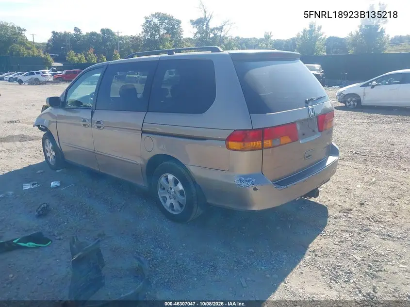 2003 HONDA ODYSSEY VIN 5FNRL18923B135218 — фото 3
