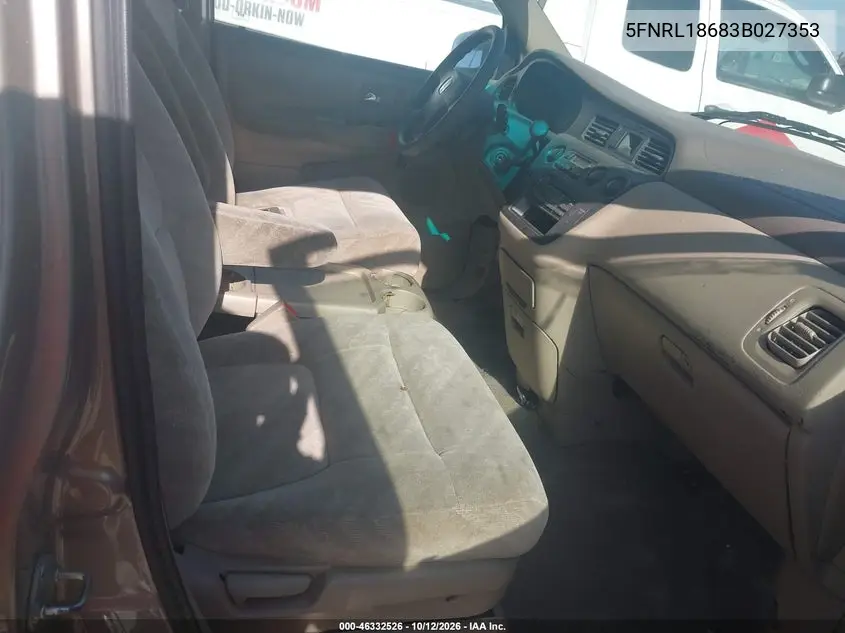 2003 HONDA ODYSSEY VIN 5FNRL18683B027353 — фото 5