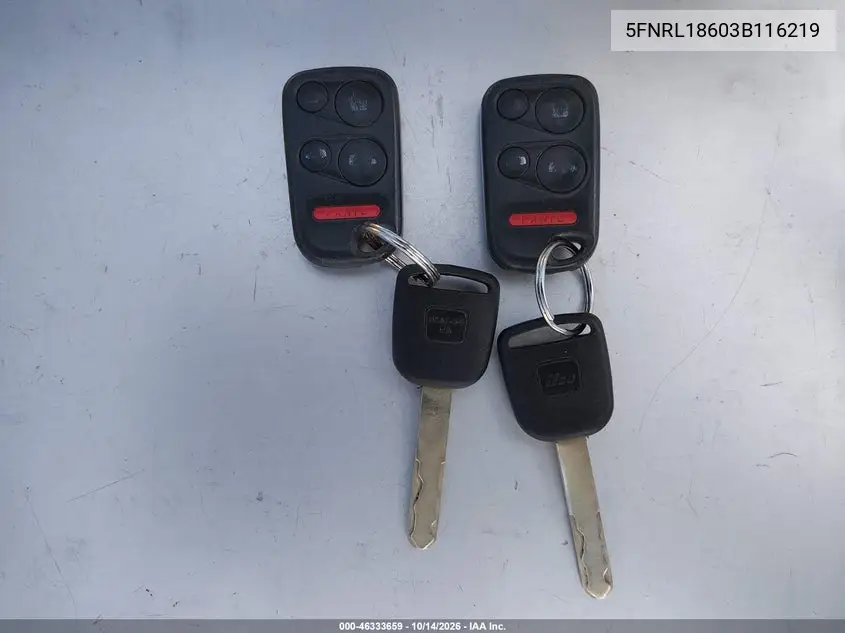 2003 HONDA ODYSSEY VIN 5FNRL18603B116219 — фото 11