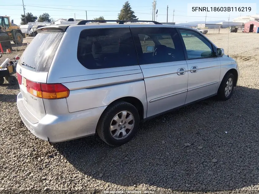 2003 HONDA ODYSSEY VIN 5FNRL18603B116219 — фото 4