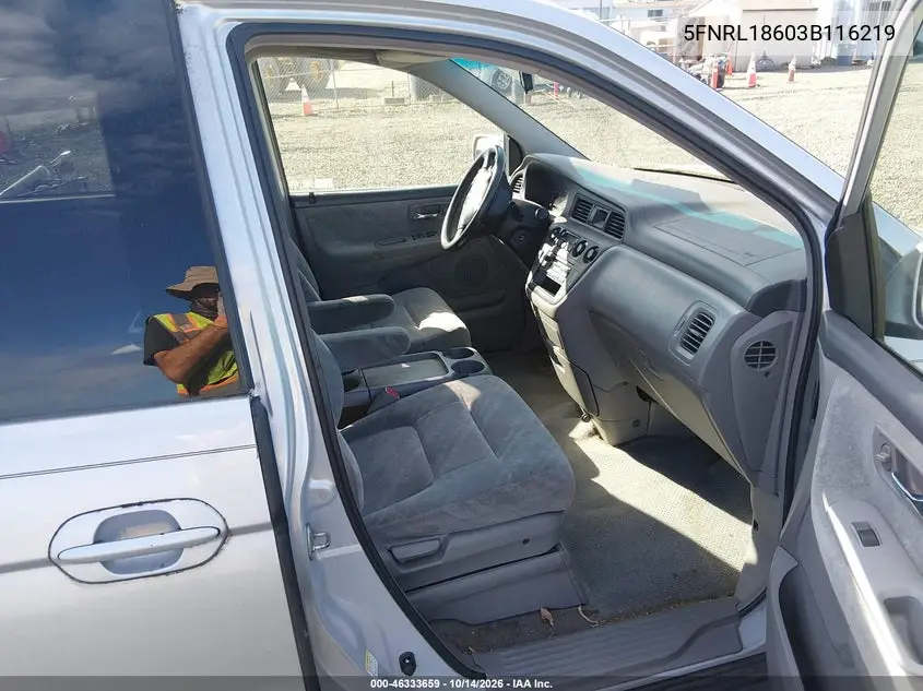 2003 HONDA ODYSSEY VIN 5FNRL18603B116219 — фото 5