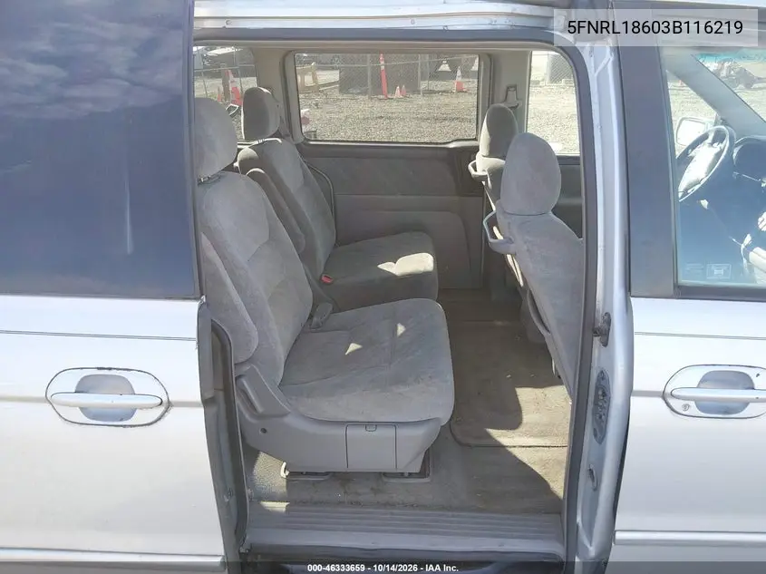 2003 HONDA ODYSSEY VIN 5FNRL18603B116219 — фото 8