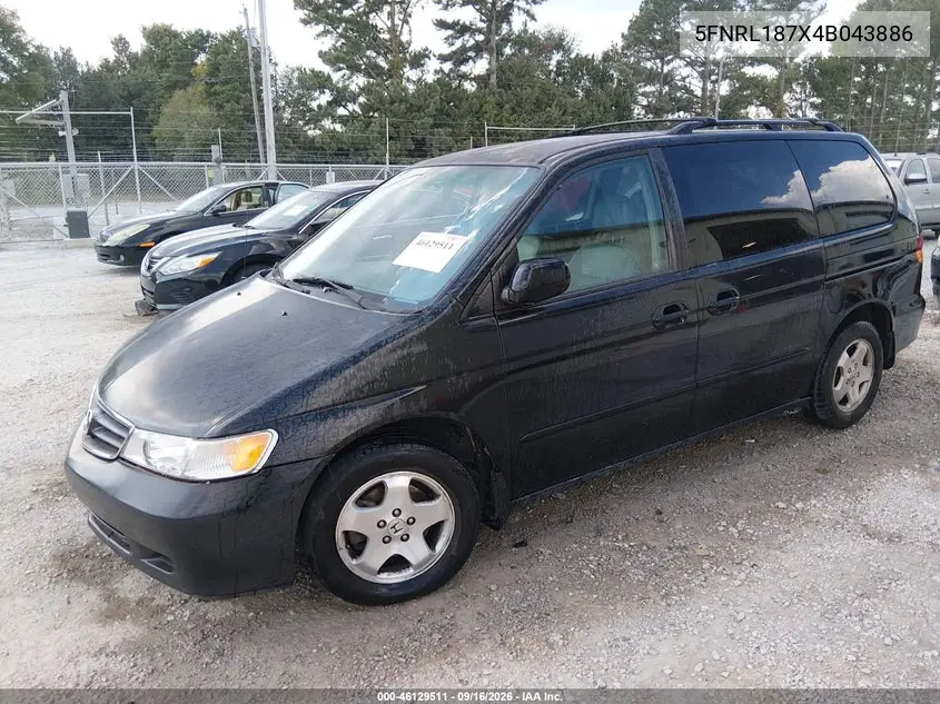 2004 HONDA ODYSSEY VIN 5FNRL187X4B043886 — фото 2