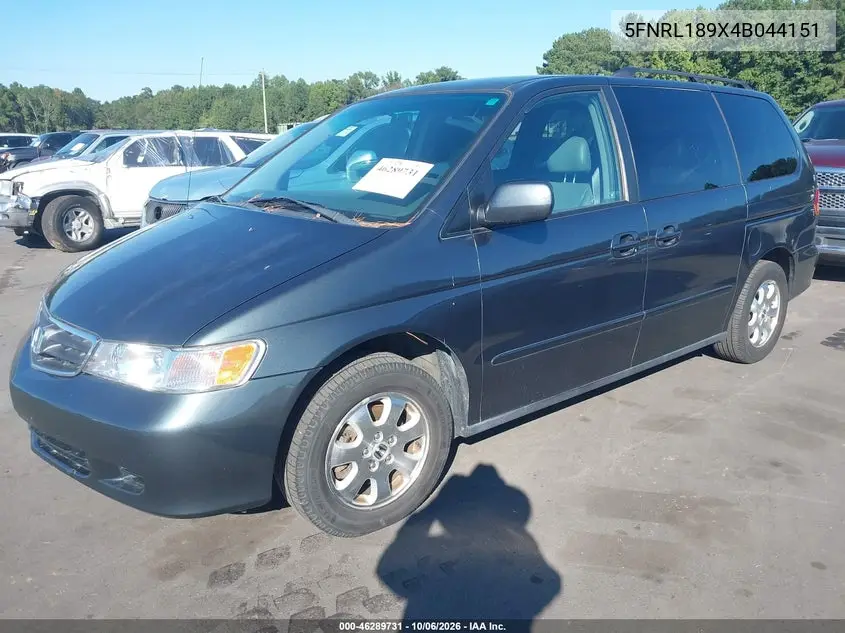 2004 HONDA ODYSSEY VIN 5FNRL189X4B044151 — фото 2