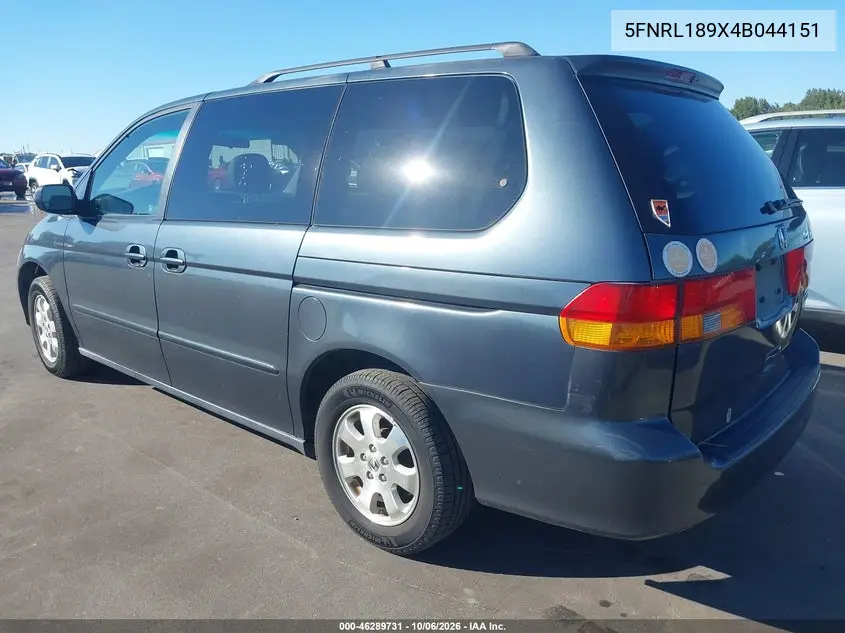 2004 HONDA ODYSSEY VIN 5FNRL189X4B044151 — фото 3