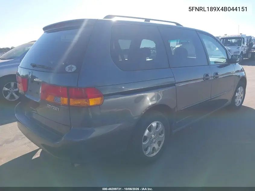 2004 HONDA ODYSSEY VIN 5FNRL189X4B044151 — фото 4