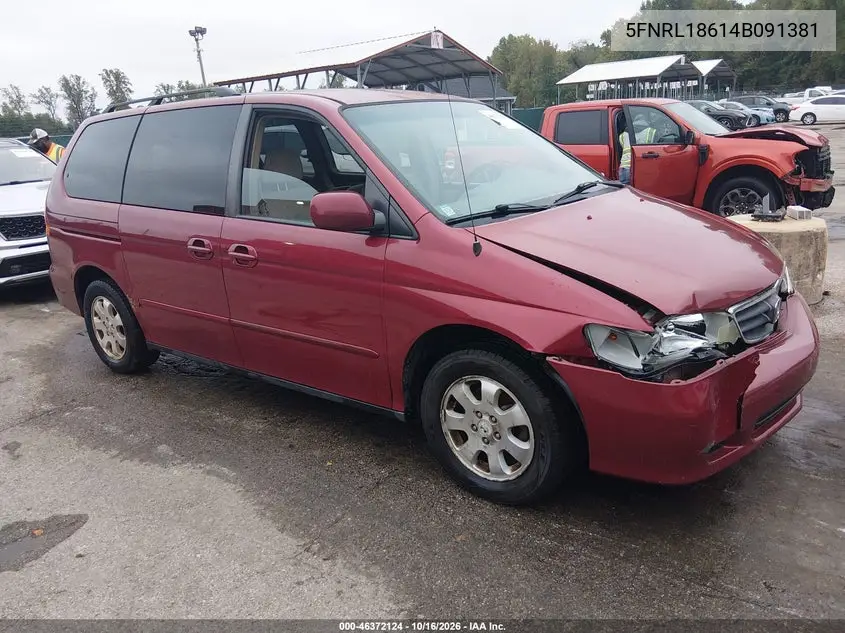 HONDA ODYSSEY 2004, VIN 5FNRL18614B091381