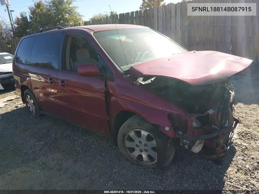 HONDA ODYSSEY 2004, VIN 5FNRL18814B087915