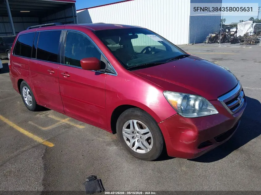 HONDA ODYSSEY 2005, VIN 5FNRL38435B005631