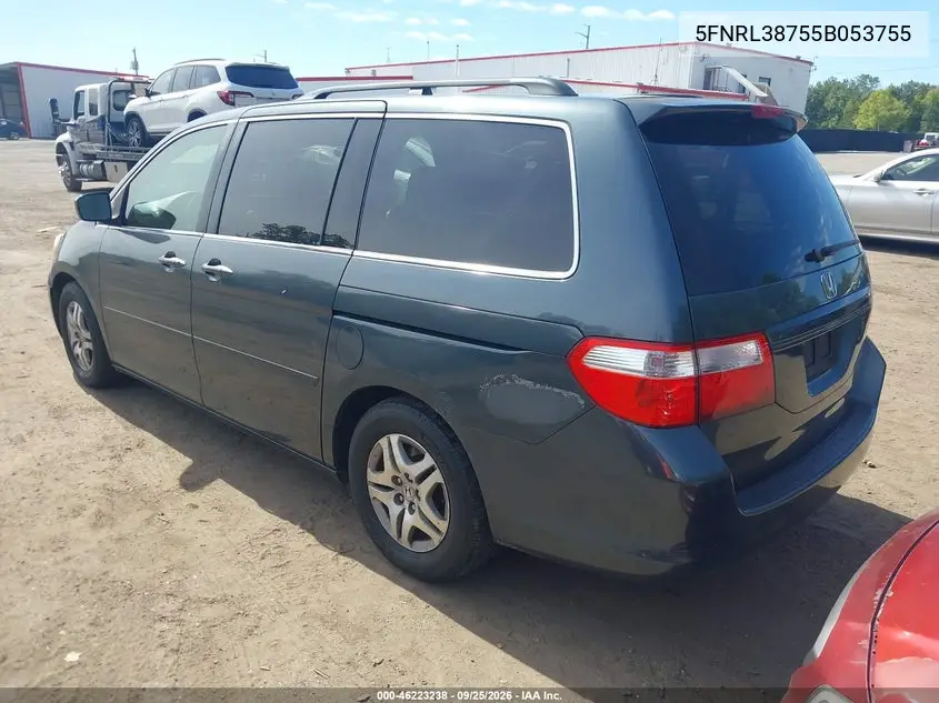 2005 HONDA ODYSSEY VIN 5FNRL38755B053755 — фото 3