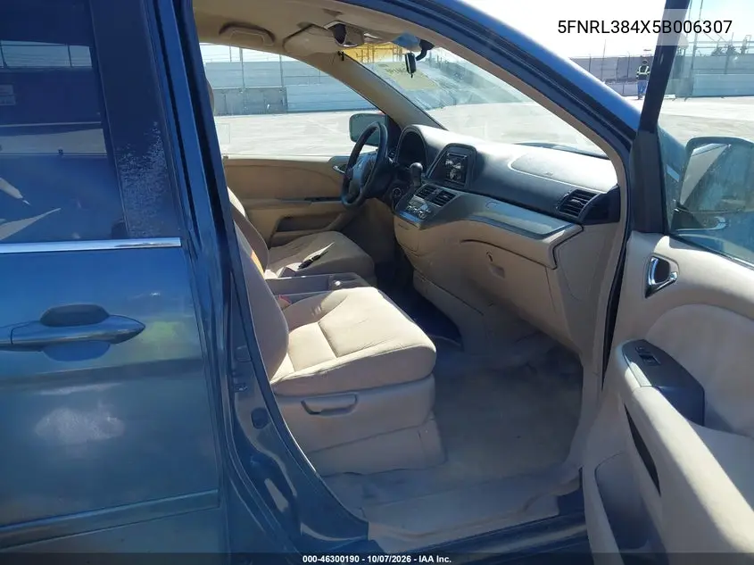 2005 HONDA ODYSSEY VIN 5FNRL384X5B006307 — фото 5