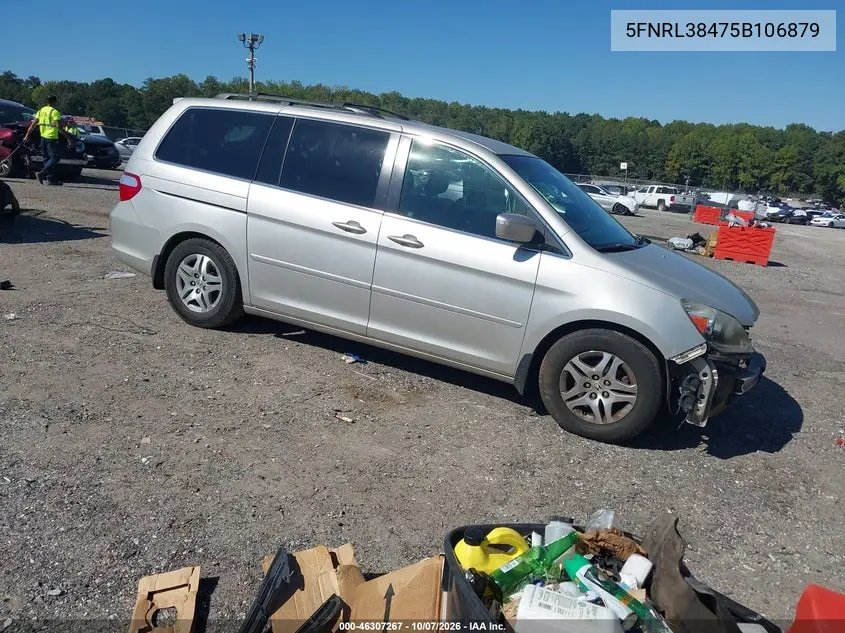 HONDA ODYSSEY 2005, VIN 5FNRL38475B106879