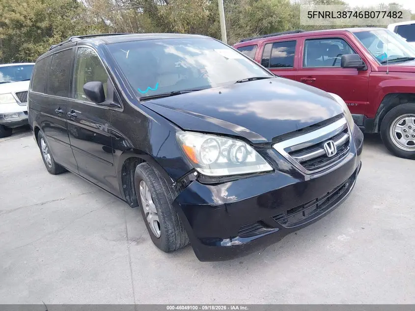 HONDA ODYSSEY 2006, VIN 5FNRL38746B077482