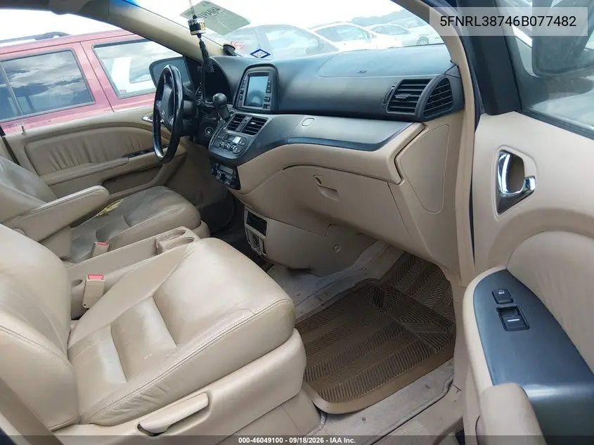 2006 HONDA ODYSSEY VIN 5FNRL38746B077482 — фото 5