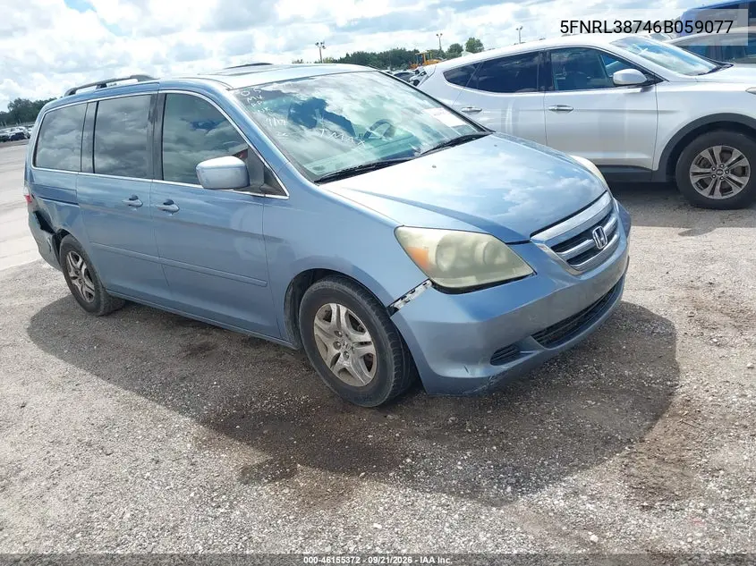 HONDA ODYSSEY 2006, VIN 5FNRL38746B059077