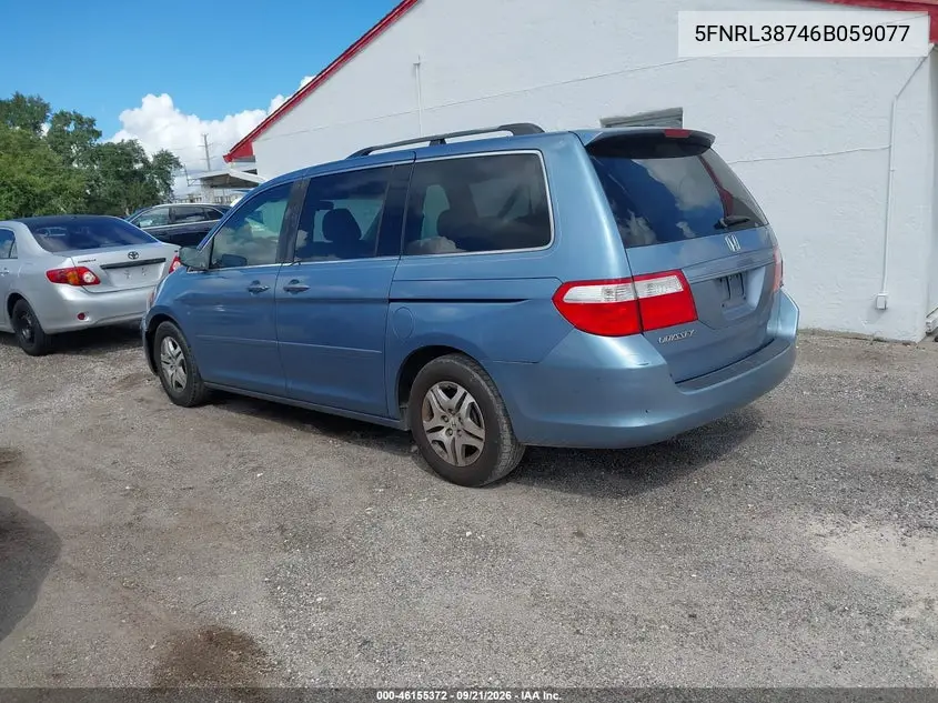 2006 HONDA ODYSSEY VIN 5FNRL38746B059077 — фото 3