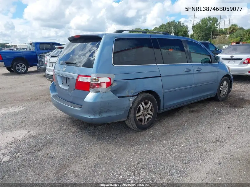 2006 HONDA ODYSSEY VIN 5FNRL38746B059077 — фото 4