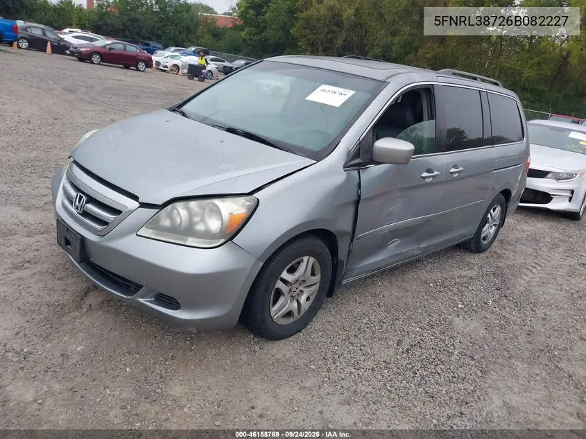 2006 HONDA ODYSSEY VIN 5FNRL38726B082227 — фото 2