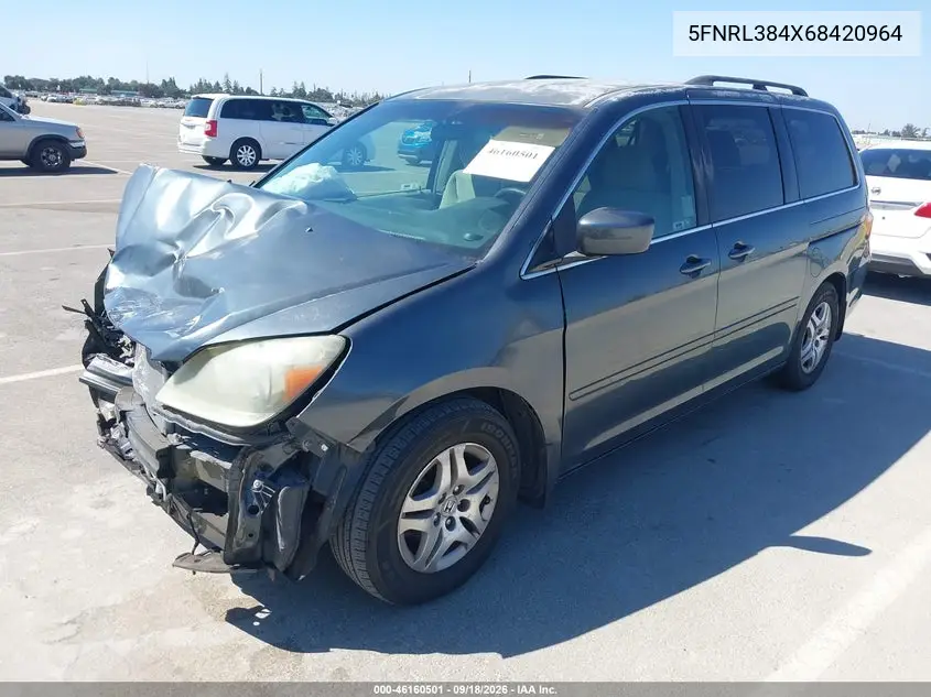 2006 HONDA ODYSSEY VIN 5FNRL384X6B420964 — фото 2