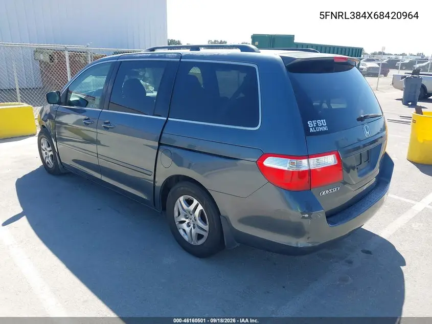 2006 HONDA ODYSSEY VIN 5FNRL384X6B420964 — фото 3