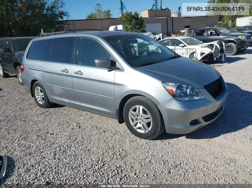 HONDA ODYSSEY 2006, VIN 5FNRL38406B064119